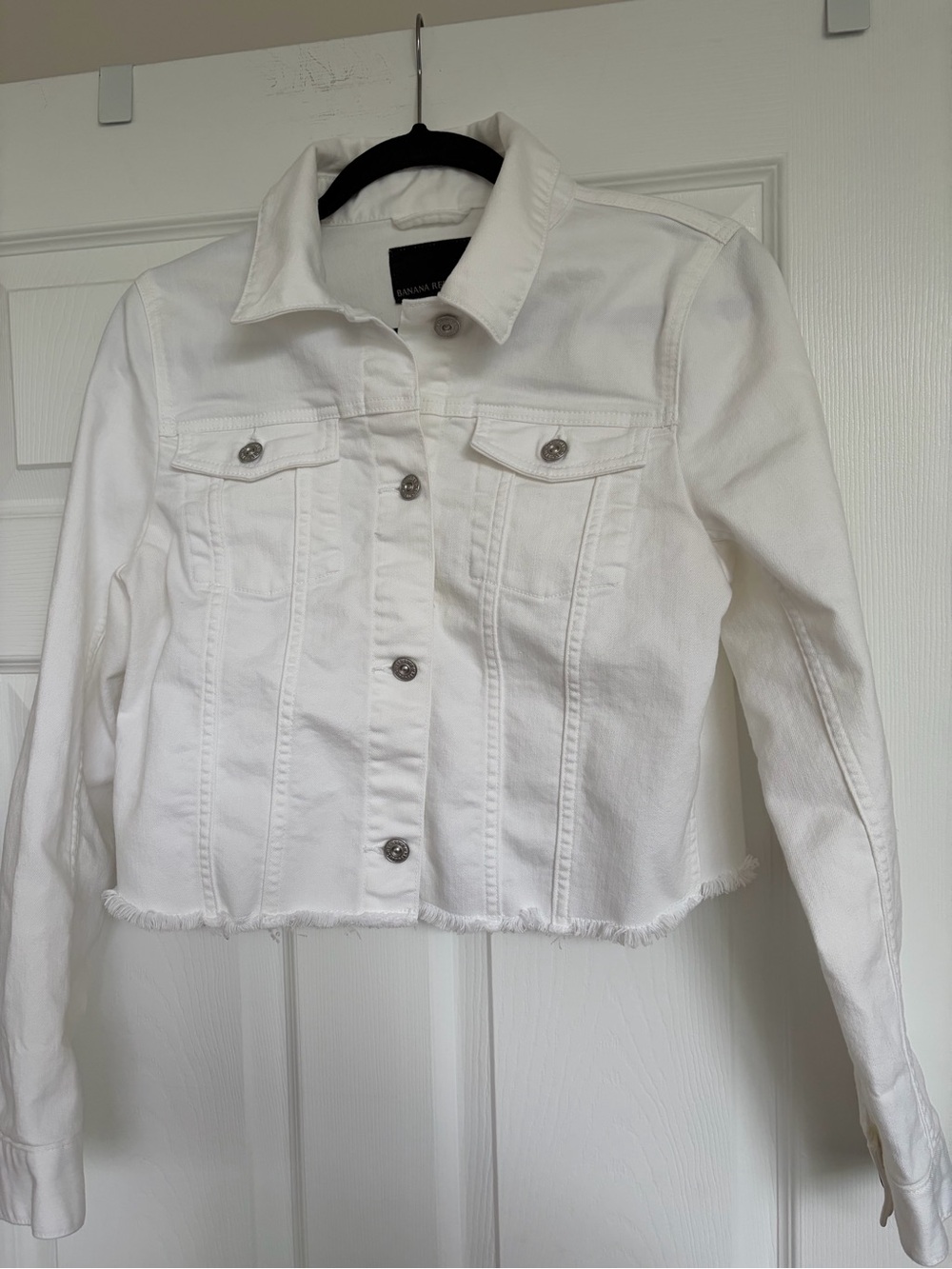 Banana Republic - medium White Cropped Denim Jacket - Women
